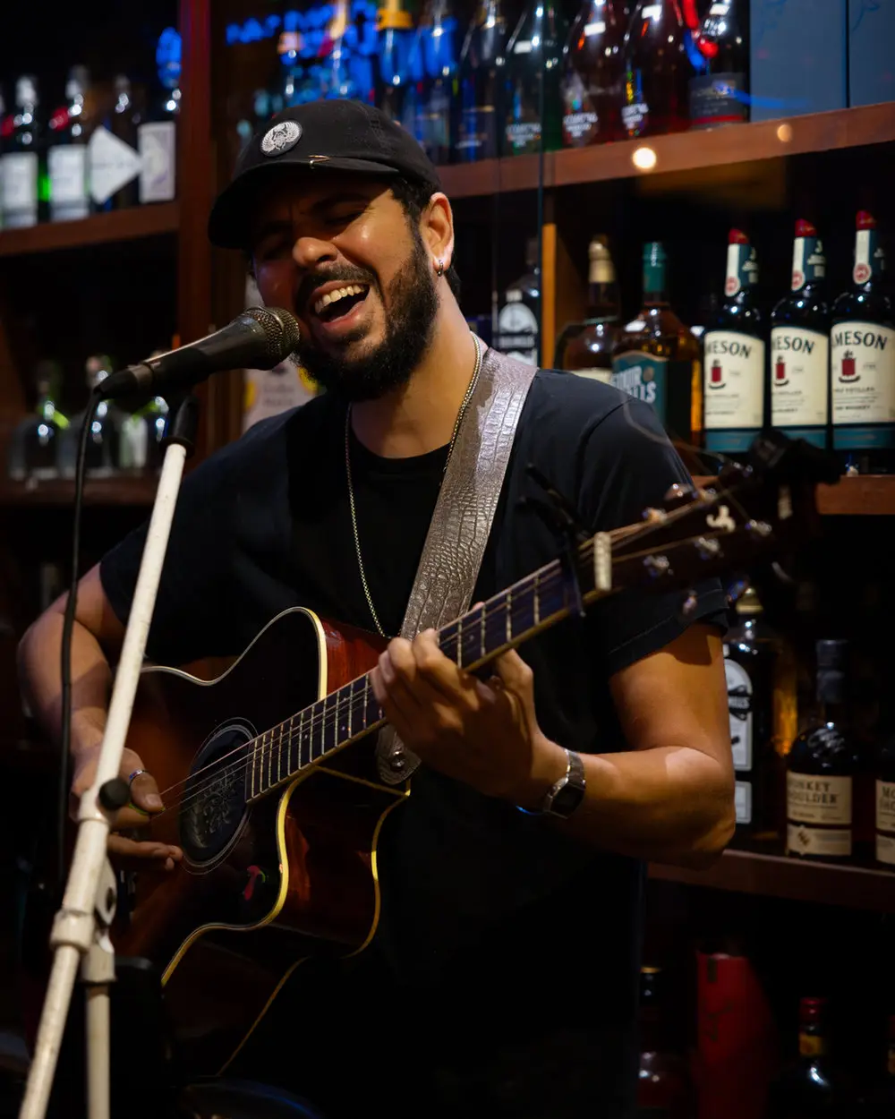 Live music inside Macabi Cigar Bar on Las Olas